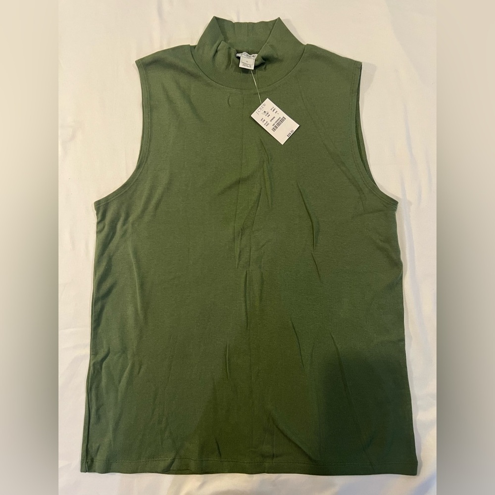 J.Crew Green Turtleneck Sleeveless Shirt